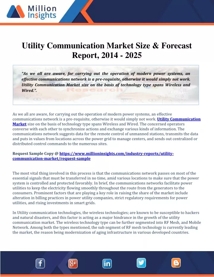 utility communication market size forecast report