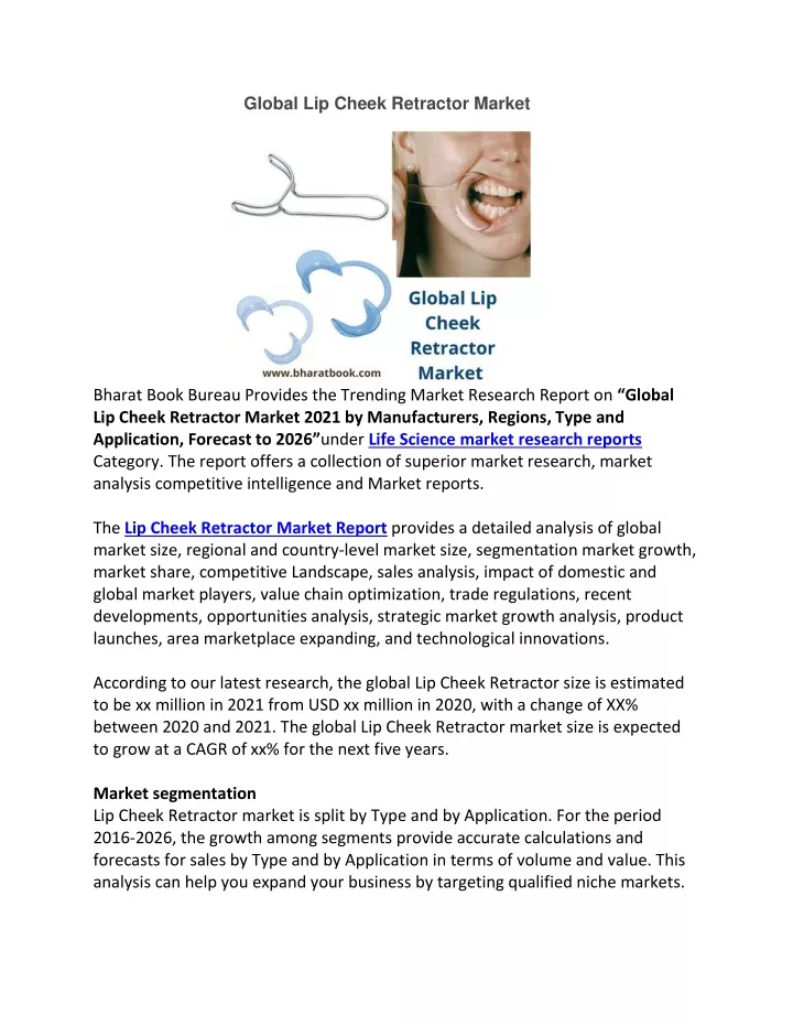 global lip cheek retractor market