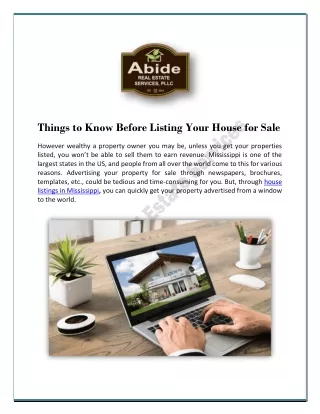 Things to Know Before Listing Your House for Sale In Mississippi
