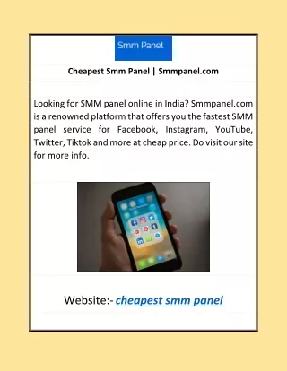 Cheapest Smm Panel | Smmpanel.com