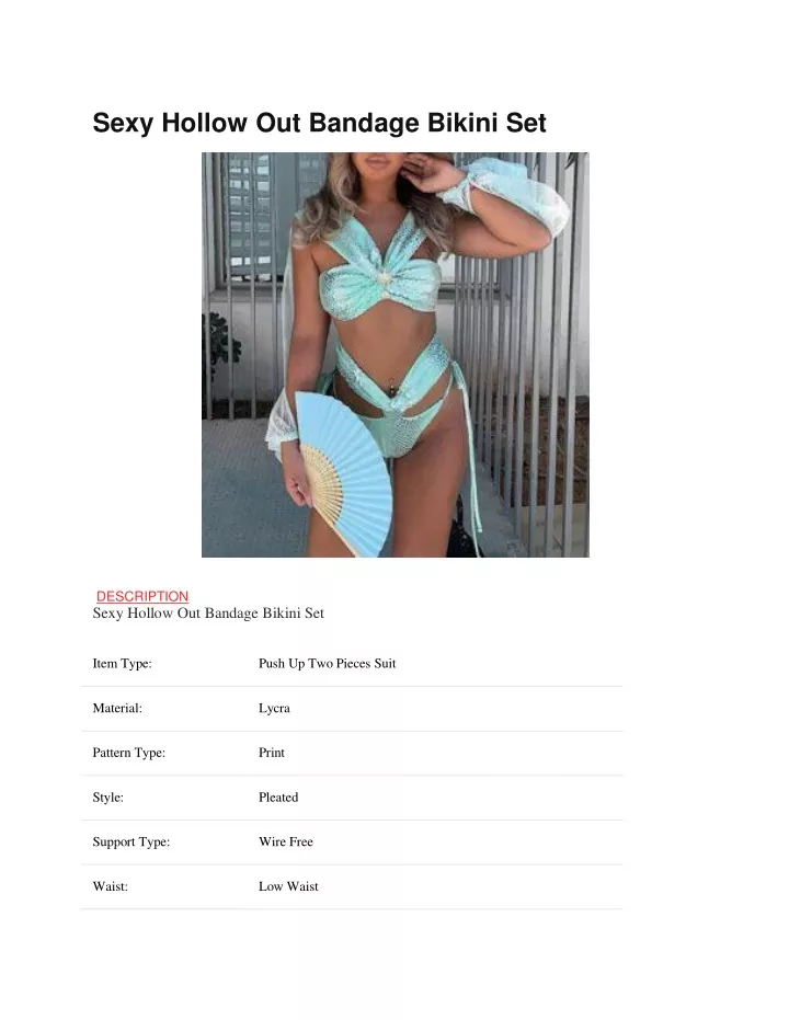 sexy hollow out bandage bikini set