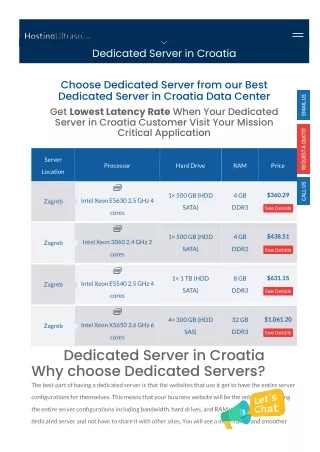 dedicated server in croatia