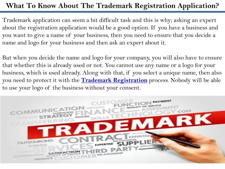 what to know about the trademark registration