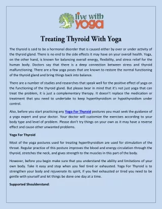 the thyroid is said to be a hormonal disorder