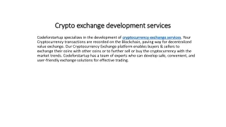 Crypto exchange development services