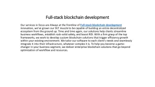 Full-stack blockchain development