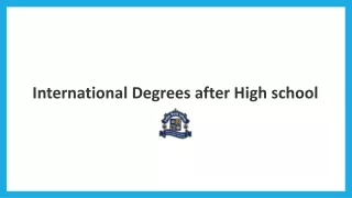 international degrees after high school
