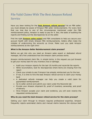 file valid claims with the best amazon refund