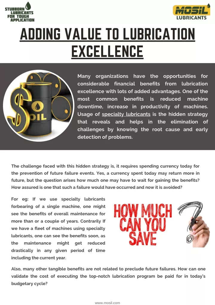 adding value to lubrication excellence