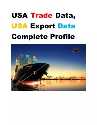 USA Trade Data, USA Export Data Complete Profile-usaexportdata