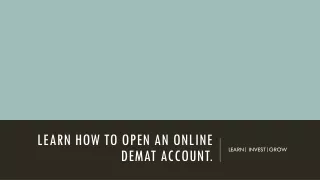 Open demat account online - demat account opening - Motilal Oswal