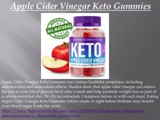 Apple Cider Vinegar Keto Gummies