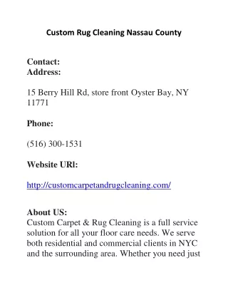 Custom Rug Cleaning Nassau County