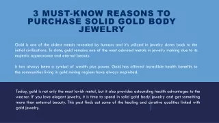 3 must-know reasons to purchase solid gold body jewelry