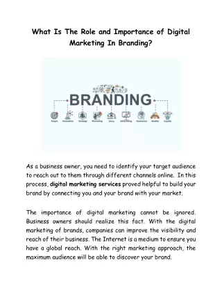 What Is The Role and Importance of Digital Marketing In Branding