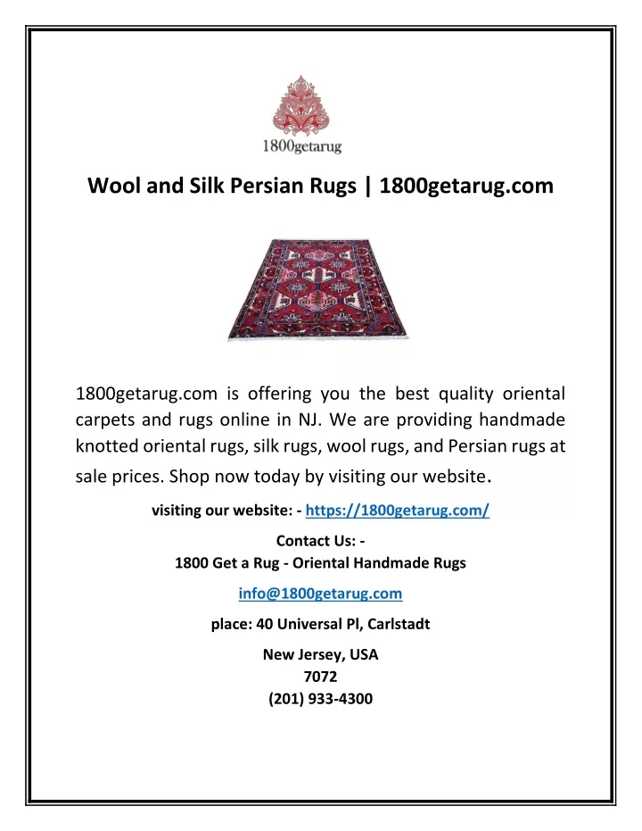 wool and silk persian rugs 1800getarug com