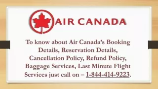 Air Canada Cheap Flight Booking Schedule Number - 1-844-414-9223
