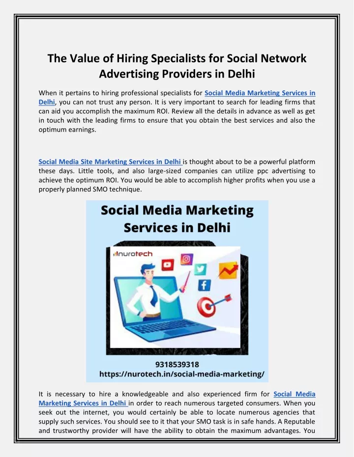 the value of hiring specialists for social