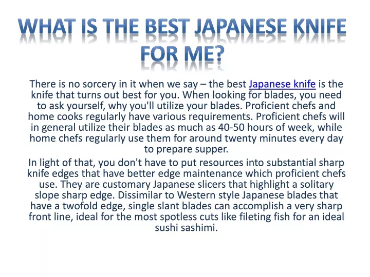 what is the best japanese knife for me