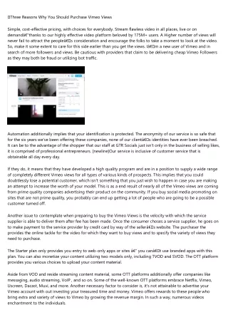 three reasons why you should purchase vimeo views