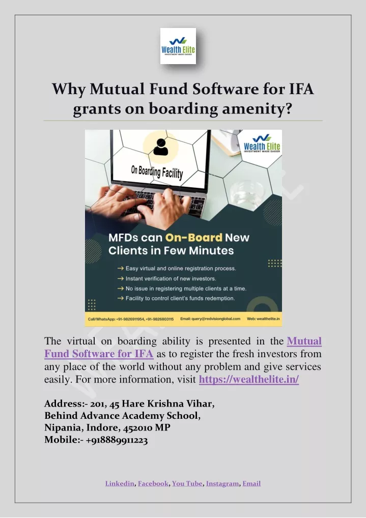 why mutual fund software for ifa grants