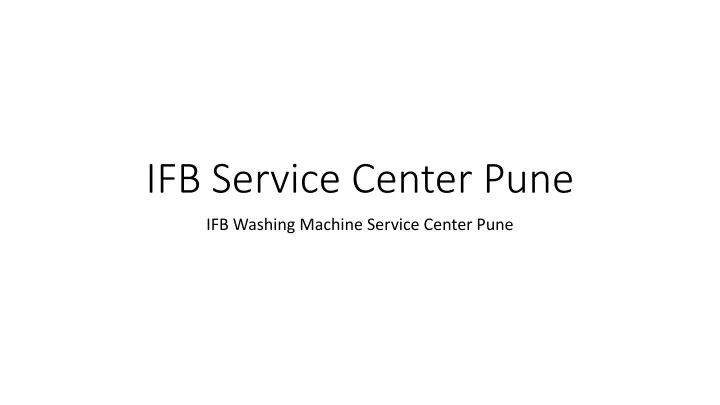 ifb service center pune