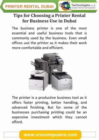 printer rental dubai
