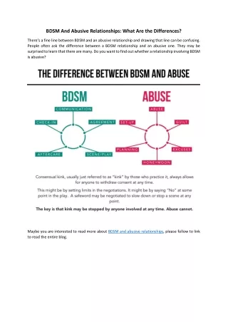 BDSM And Abusive Relationships: What Are The Differences?