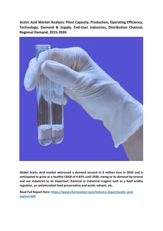 acetic acid market analysis plant capacity