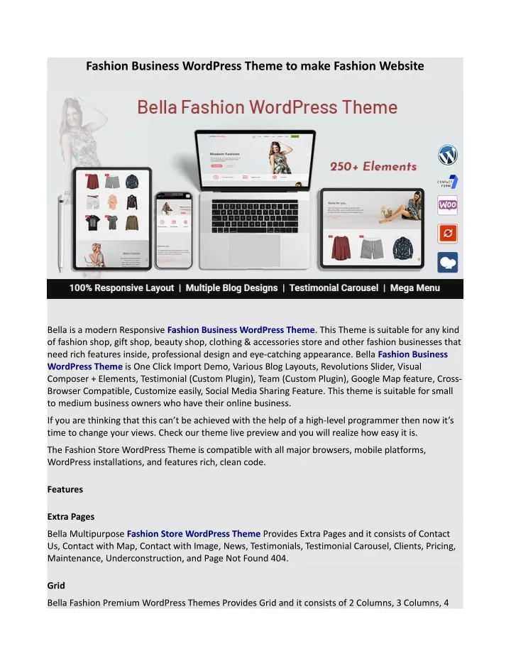 fashion business wordpress theme to make fashion