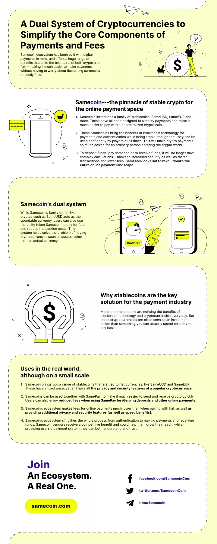 a dual system of cryptocurrencies to simplify