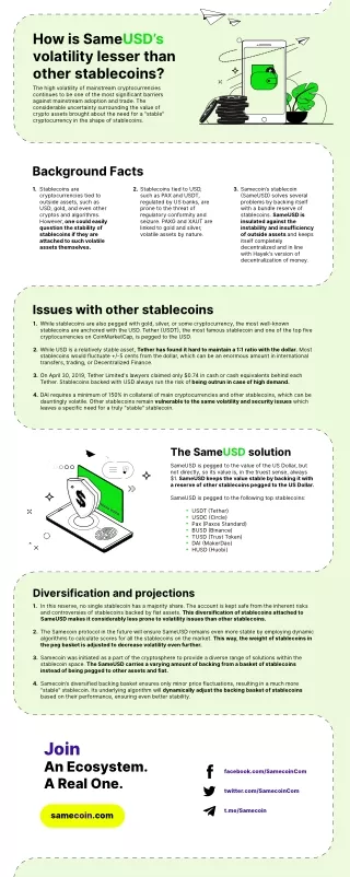 how is sameusd s volatility lesser than other