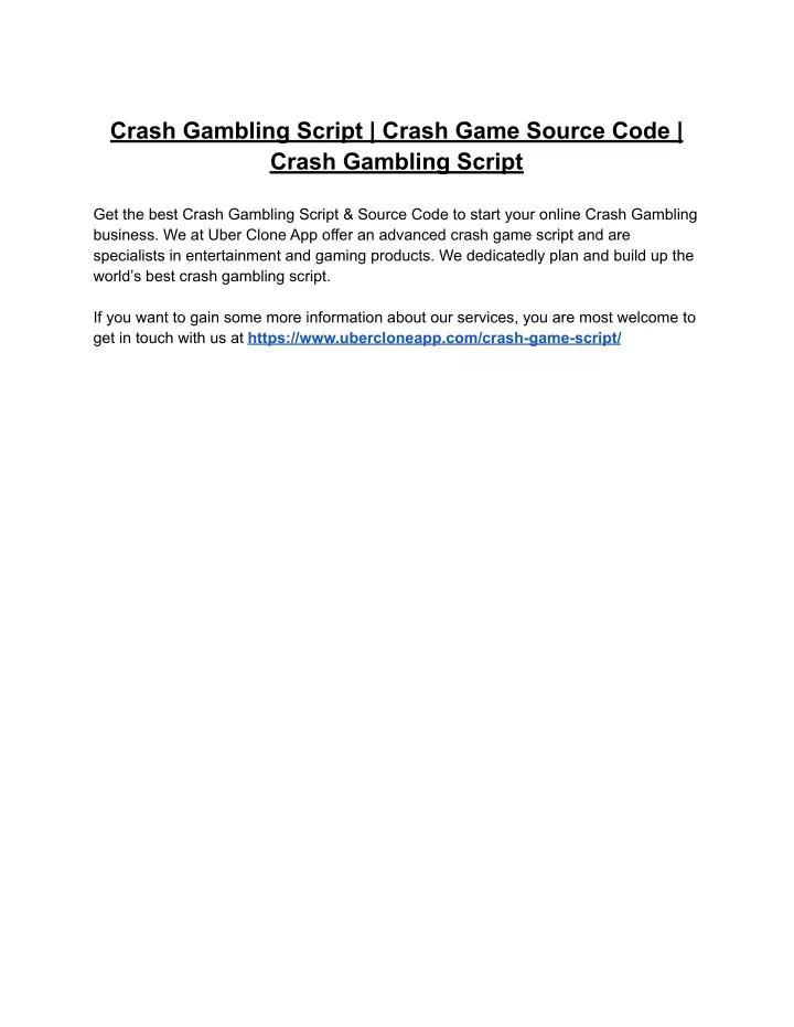 crash gambling script crash game source code