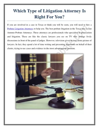 which type of litigation attorney is right for you