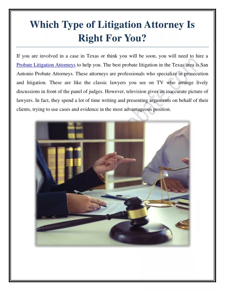 which type of litigation attorney is right for you