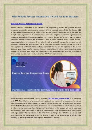 Why Robotic Process Automation Is Good For Your Business