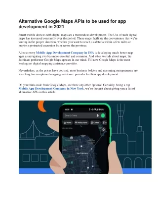 alternative google maps apis to be used