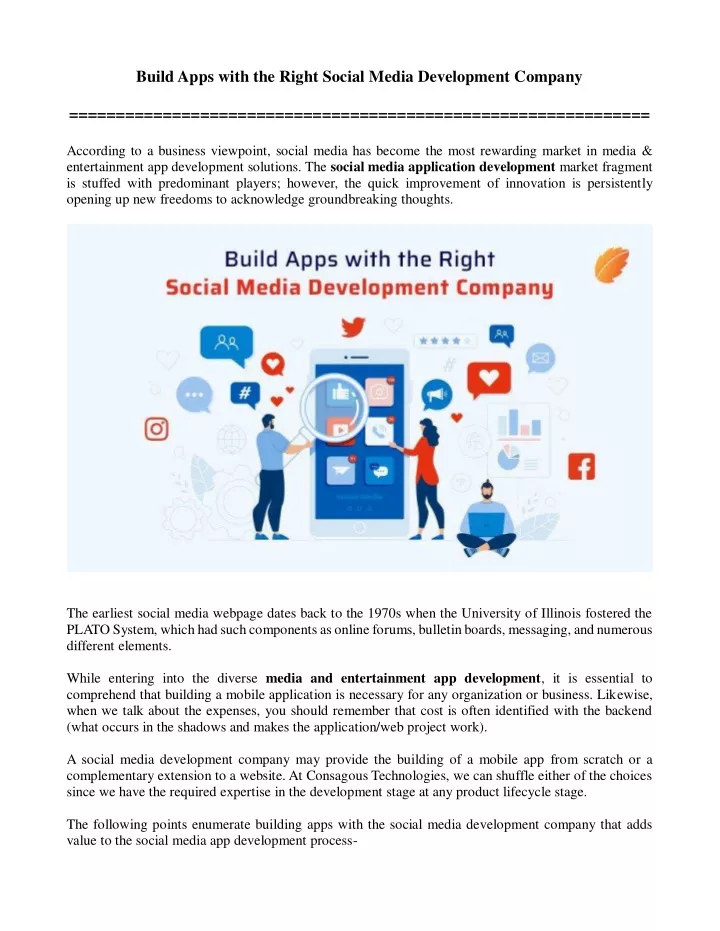 build apps with the right social media