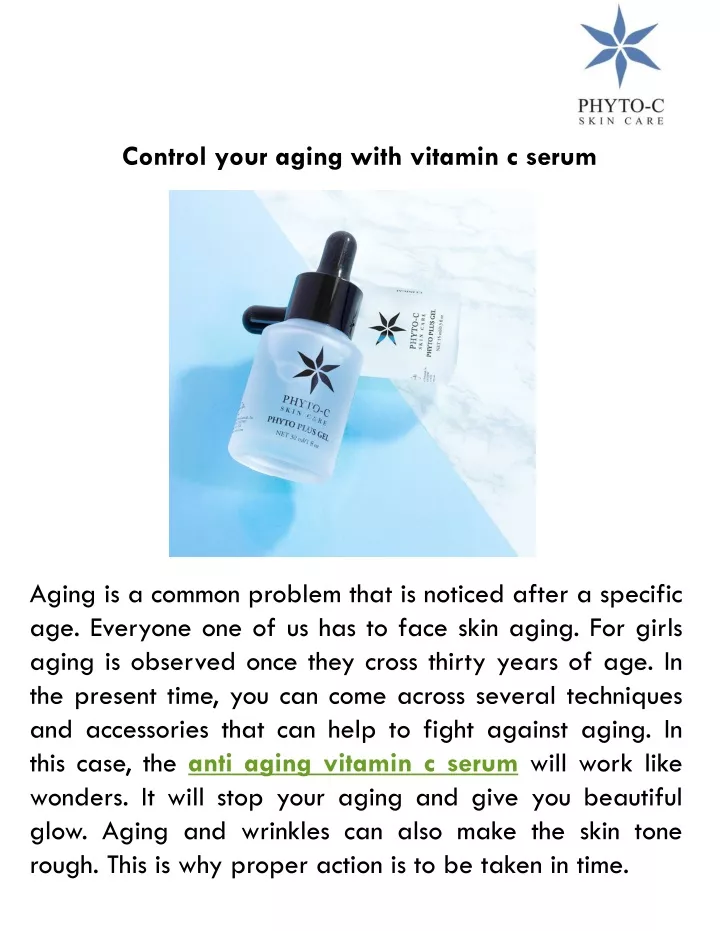 control your aging with vitamin c serum