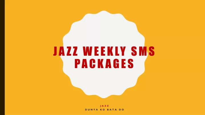 jazz weekly sms packages