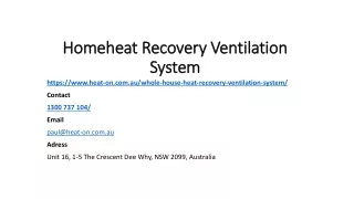 homeheat recovery ventilation system