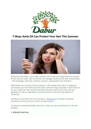 7 Ways Amla Oil Can Protect Your Hair This Summer