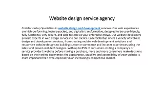 Website design service agency
