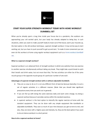 start your super strength workout today with home