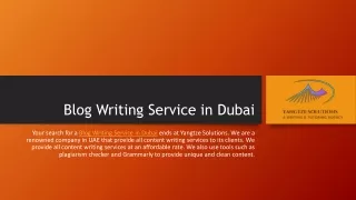 Blog Writing Service in Dubai