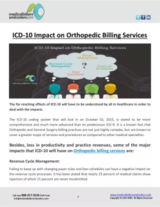 icd 10 impact on orthopedic billing services