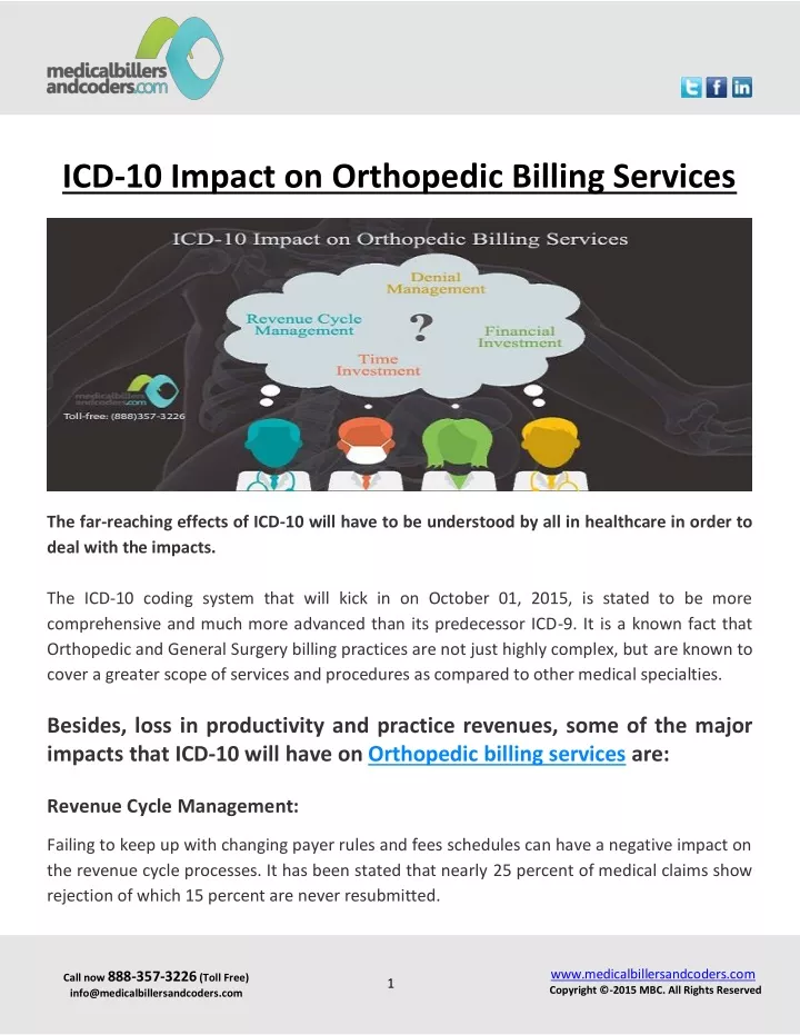 icd 10 impact on orthopedic billing services