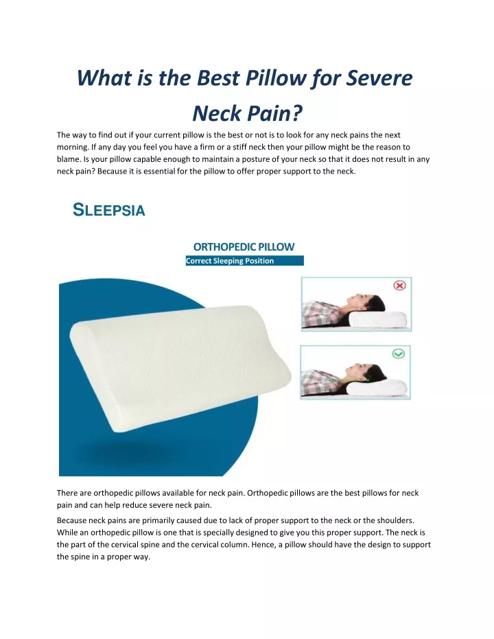 what is the best pillow for severe neck pain