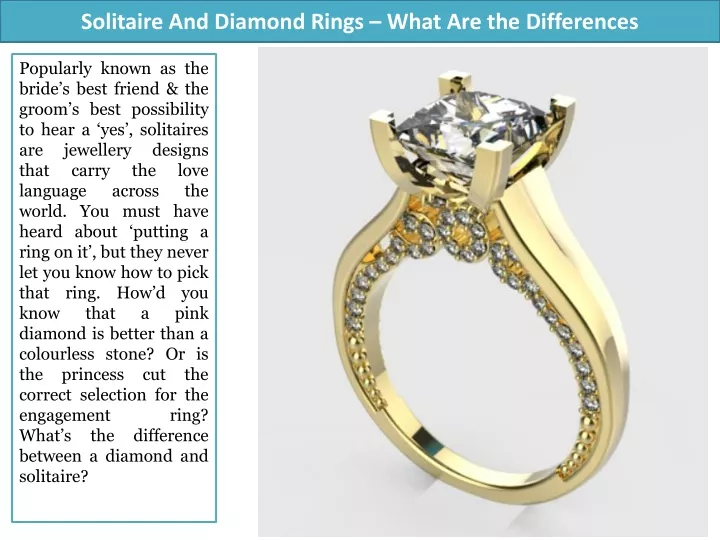 solitaire and diamond rings what are the differences
