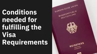 Conditions Needed For Fulfilling The Visa Requirements